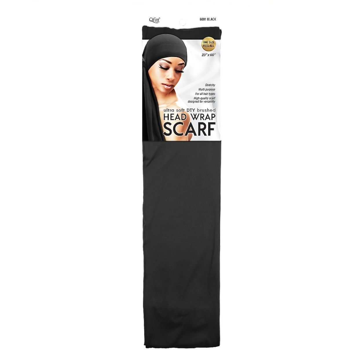 Qfitt ULTRA SOFT DTY BRUSHED HEAD WRAP SCARF BLACK