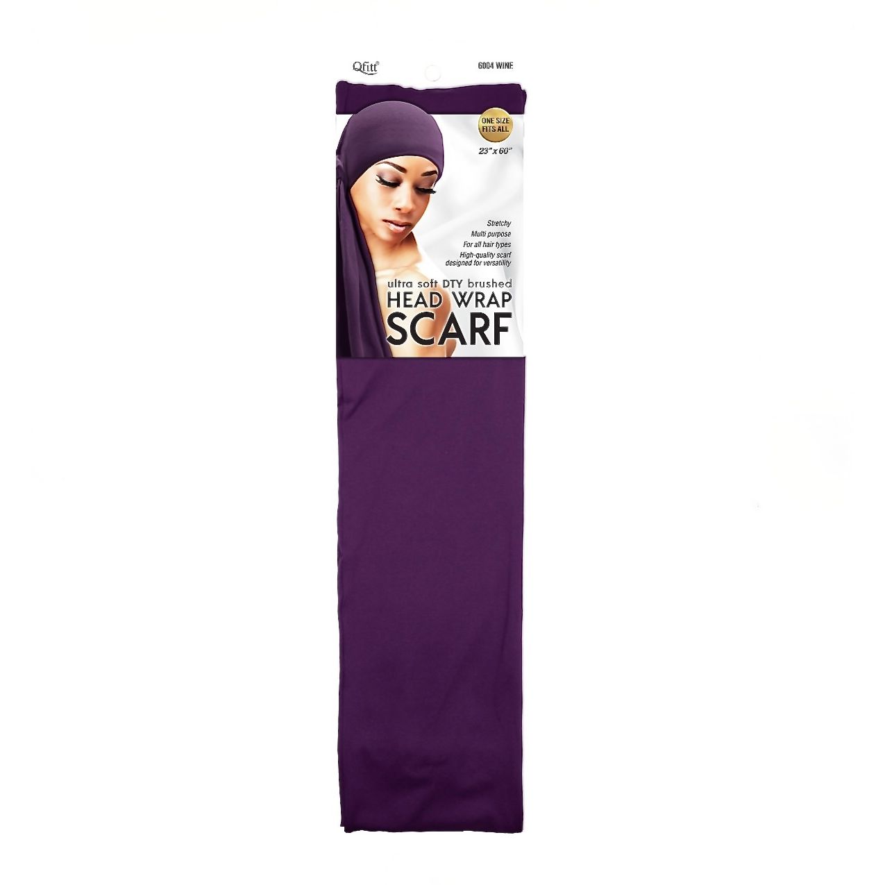 Qfitt ULTRA SOFT DTY BRUSHED HEAD WRAP SCARF- WINE