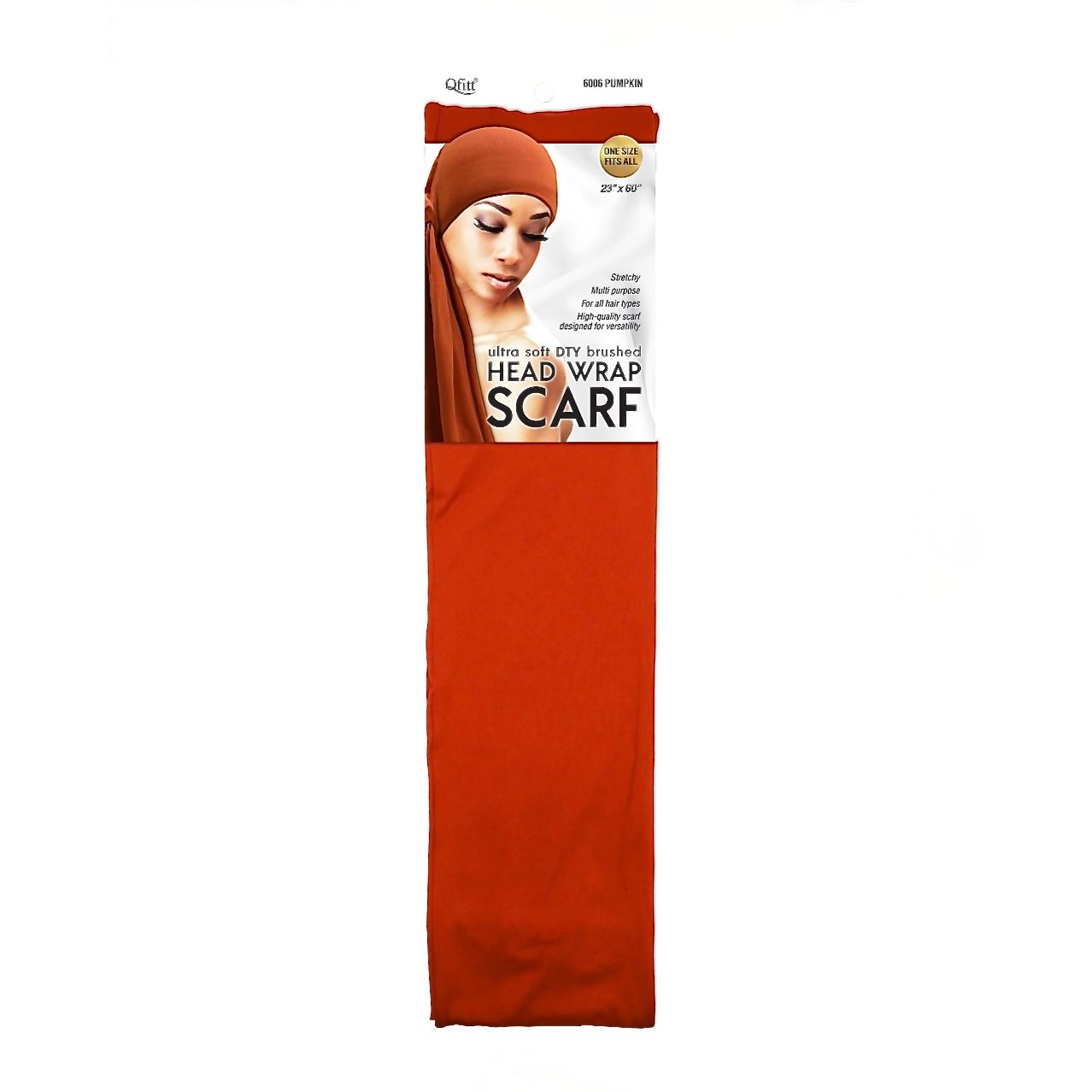 Qfitt ULTRA SOFT DTY BRUSHED HEAD WRAP SCARF-PUMPKIN