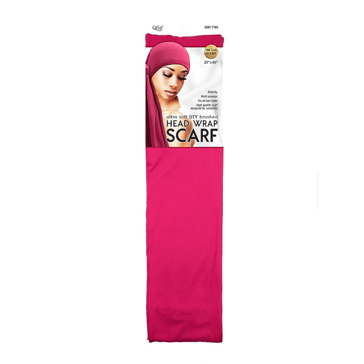 Qfitt ULTRA SOFT DTY BRUSHED HEAD WRAP SCARF-PINK