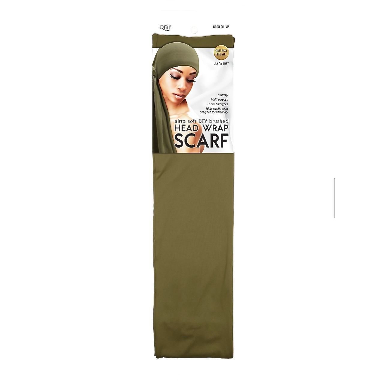 Qfitt ULTRA SOFT DTY BRUSHED HEAD WRAP SCARF- OLIVE