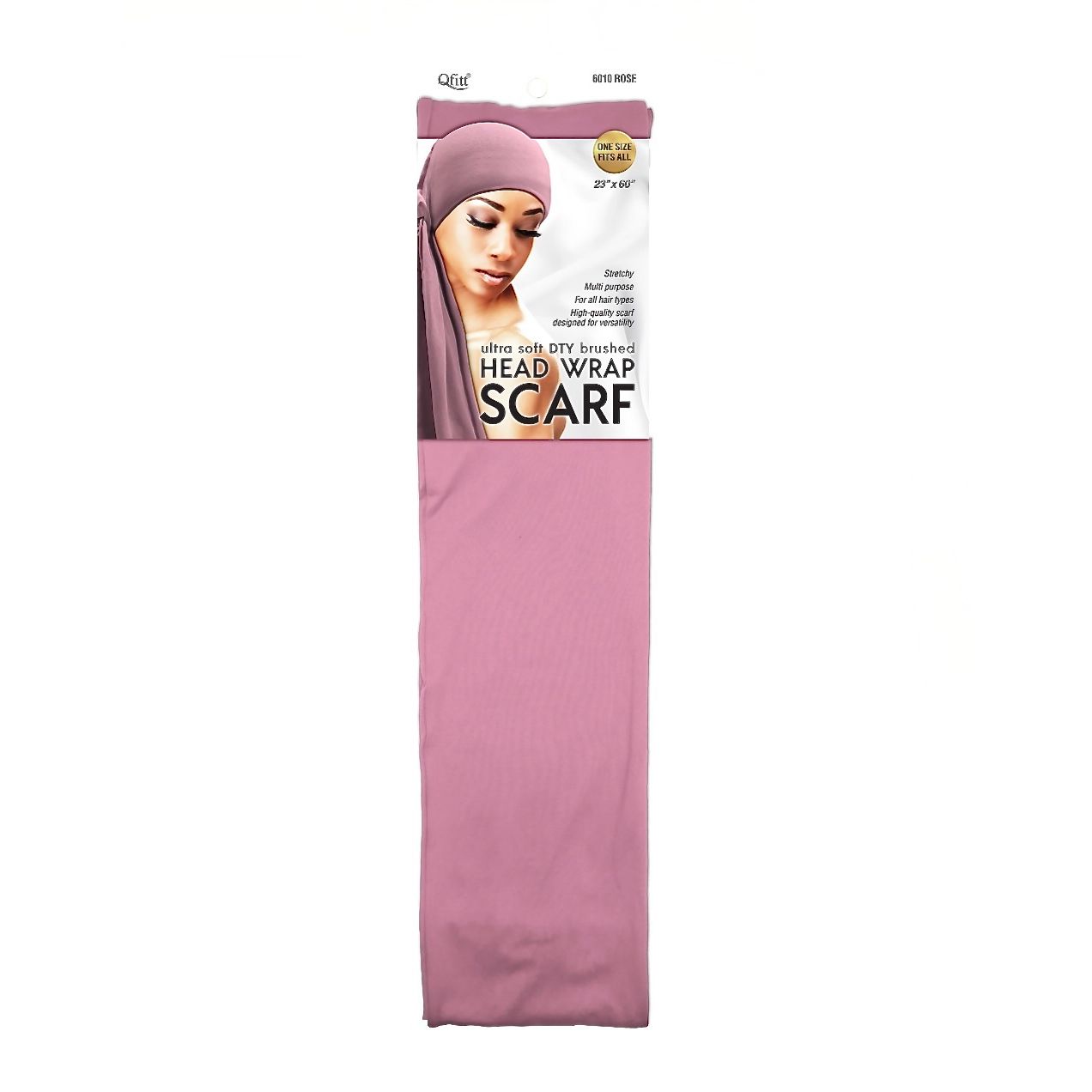 Qfitt ULTRA SOFT DTY BRUSHED HEAD WRAP SCARF-ROSE