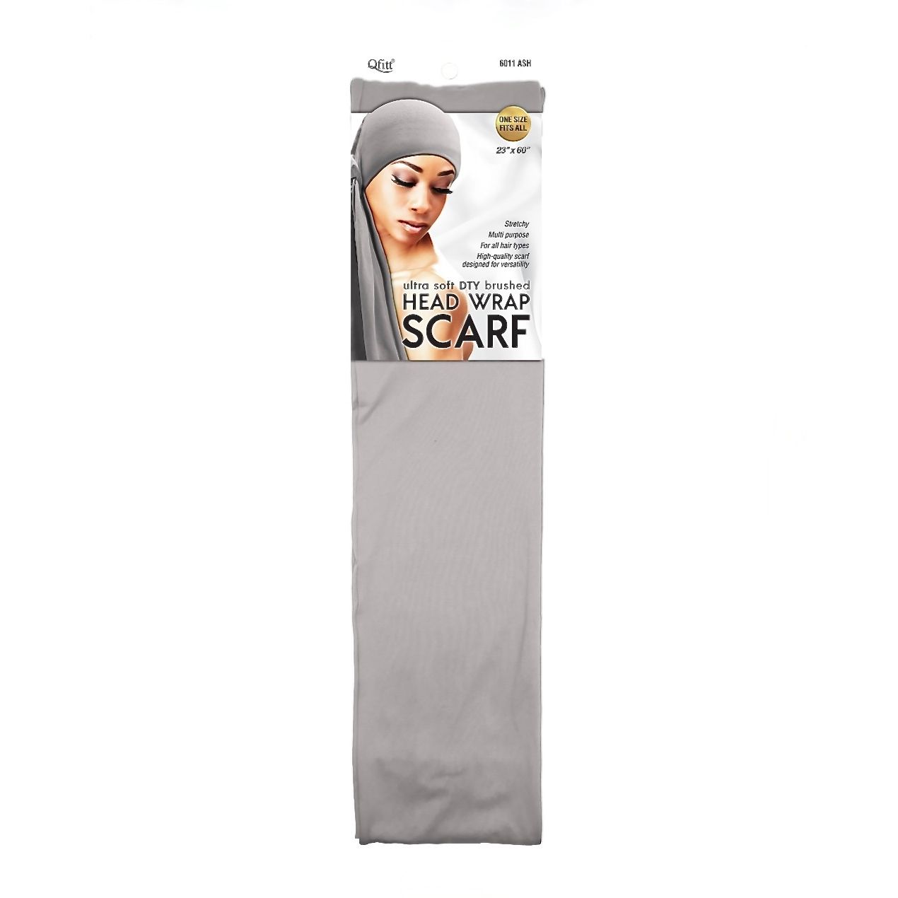 Qfitt ULTRA SOFT DTY BRUSHED HEAD WRAP SCARF-ASH