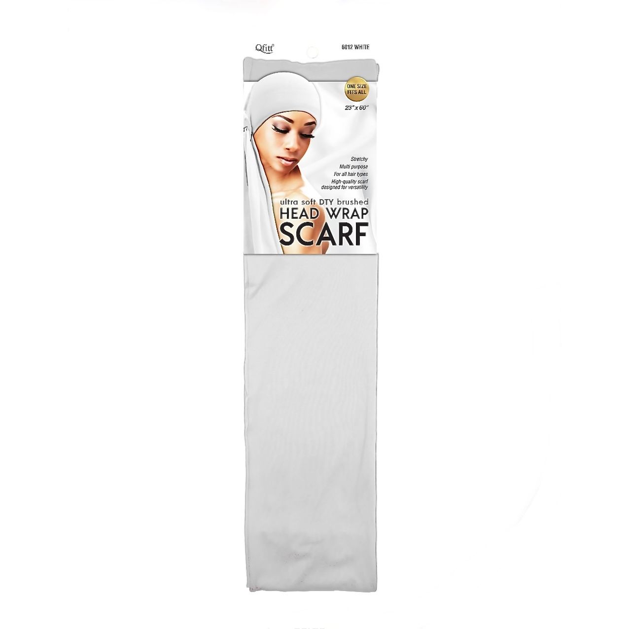Qfitt ULTRA SOFT DTY BRUSHED HEAD WRAP SCARF- WHITE