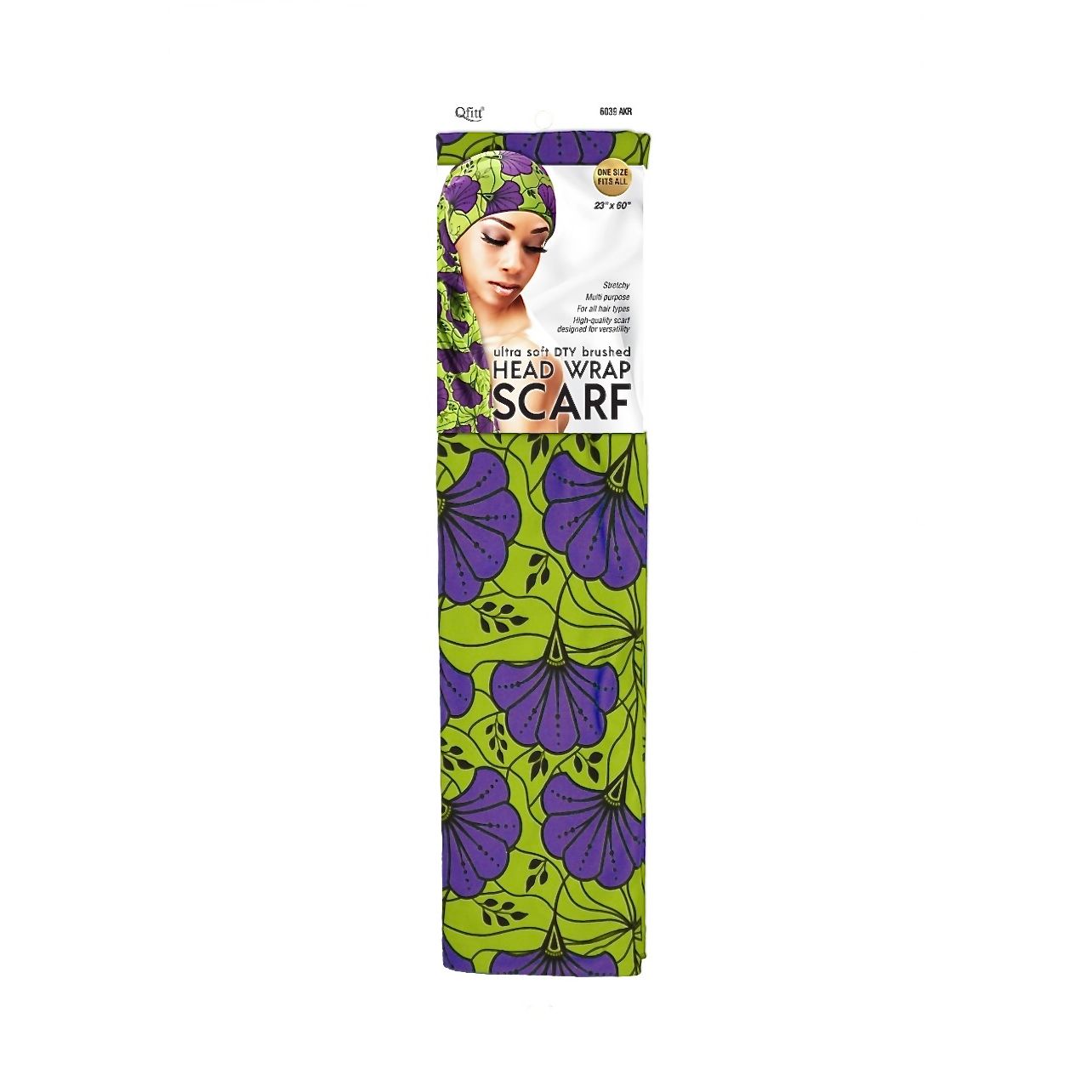 Qfitt ULTRA SOFT DTY BRUSHED HEAD WRAP SCARF-AKR GREEN