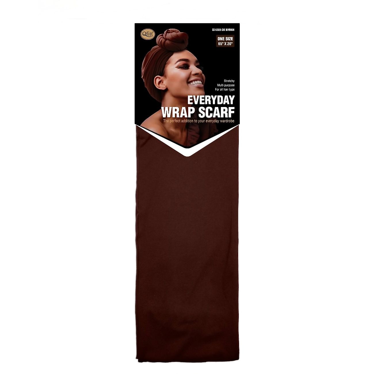 Qfitt EVERYDAY WRAP SCARF-DARK BROWN