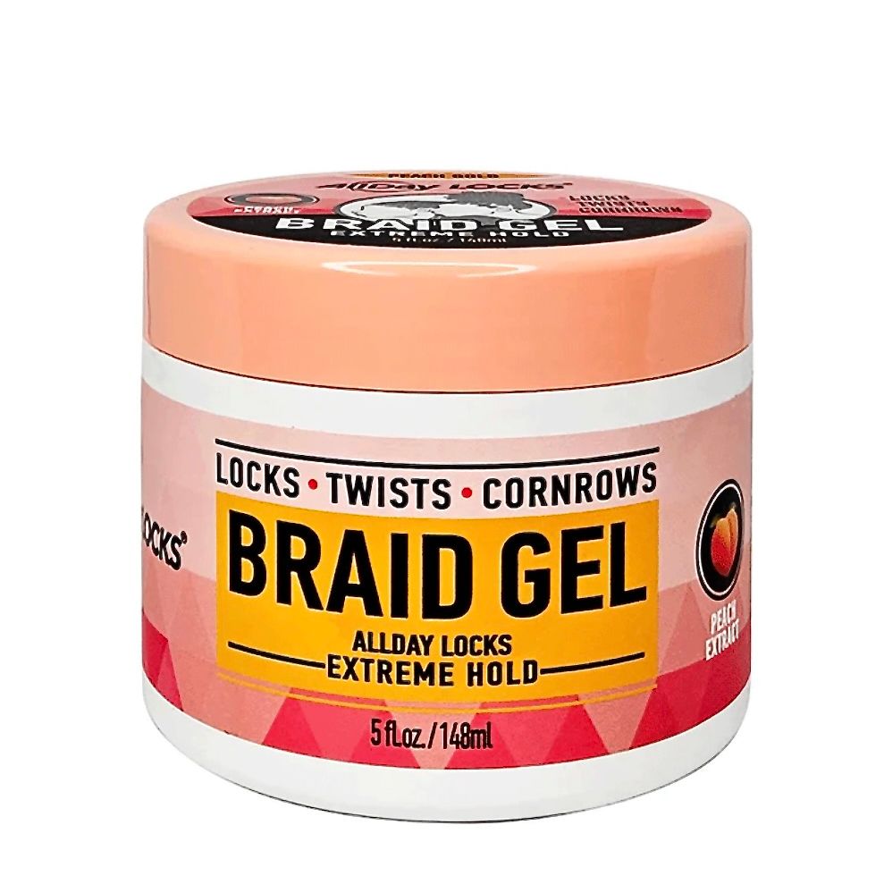 AllDAY LOCKS BRAID GEL EXTREME HOLD PEACH EXTRACT - 5 fl.oz.