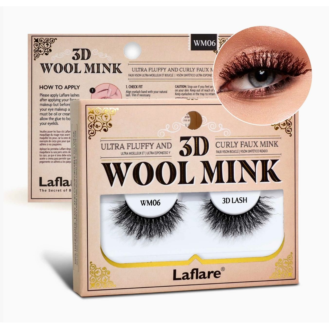 Laflare Wool Curl Faux Mink 3D Eyelashes-WM06