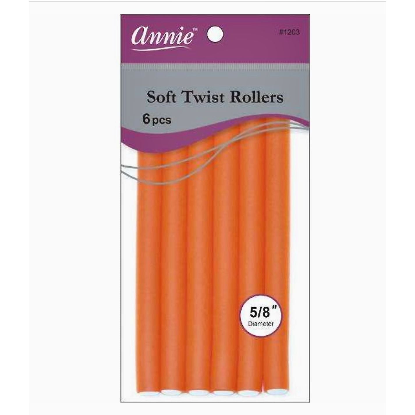 Annie Soft Twist Rollers 5/8" Orange (6pcs)