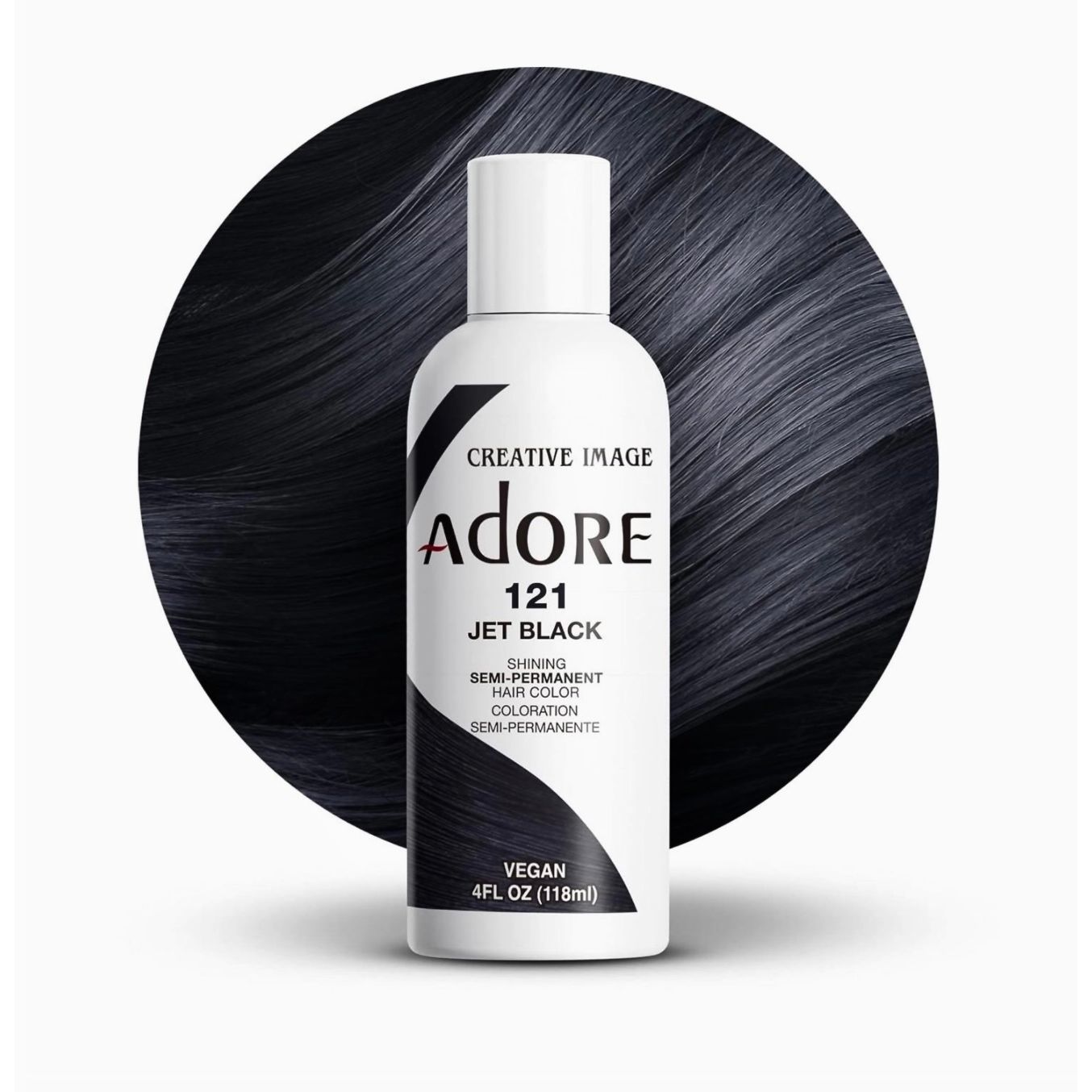 Adore Semi Permanent Hair Color 121 Jet Black