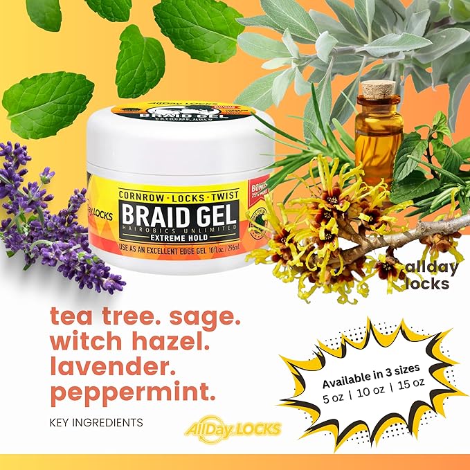 AllDay Locks Braid Gel Extreme Hold 10 oz