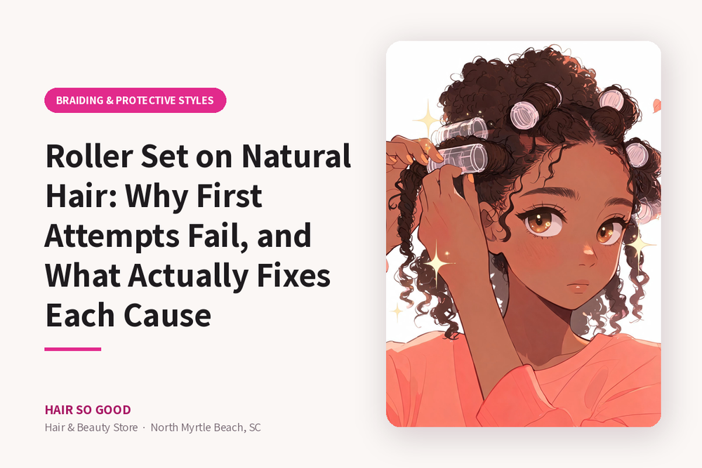 Roller Set on Natural Hair: Why First Attempts Fail, and What Actually Fixes Each Cause