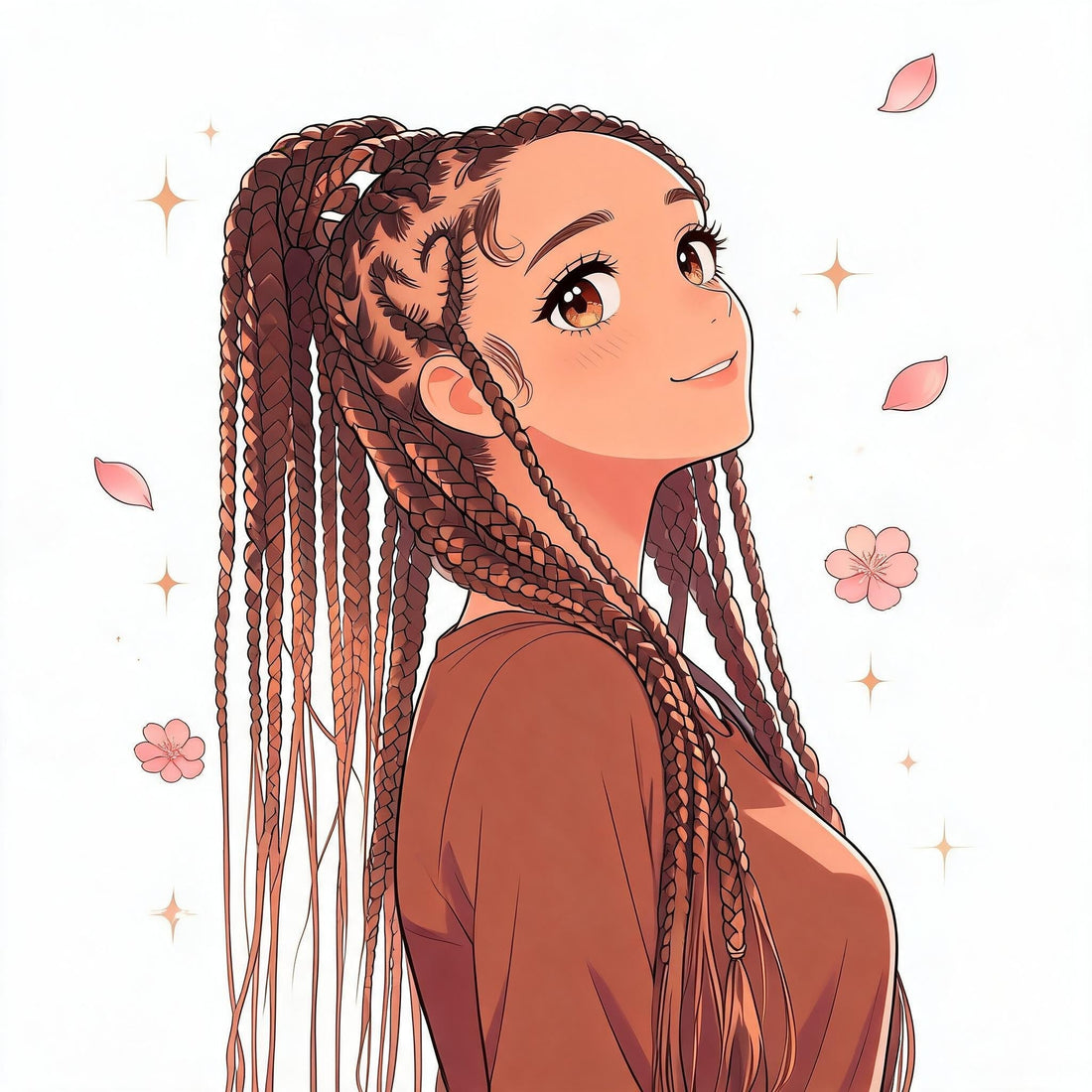 Neat knotless box braids installed with pre-stretched braiding hair.