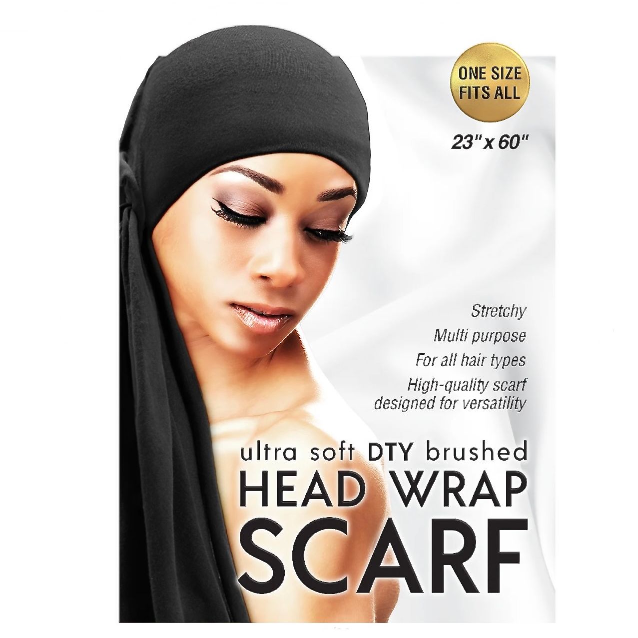 Qfitt ULTRA SOFT DTY BRUSHED HEAD WRAP SCARF BLACK