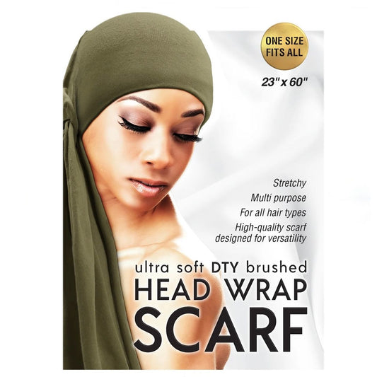 Qfitt ULTRA SOFT DTY BRUSHED HEAD WRAP SCARF- OLIVE