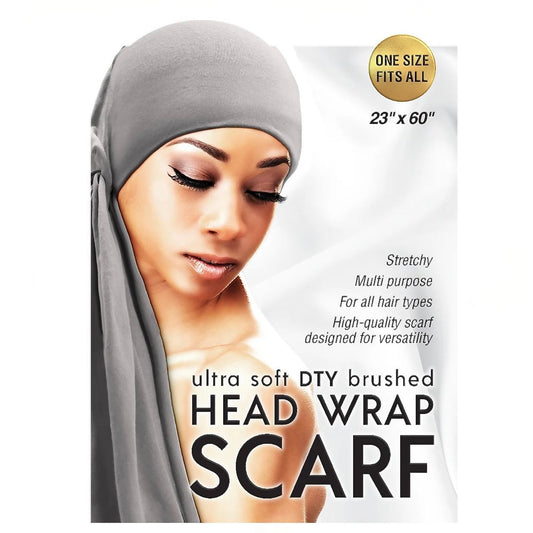 Qfitt ULTRA SOFT DTY BRUSHED HEAD WRAP SCARF-ASH