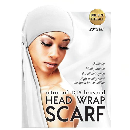 Qfitt ULTRA SOFT DTY BRUSHED HEAD WRAP SCARF- WHITE