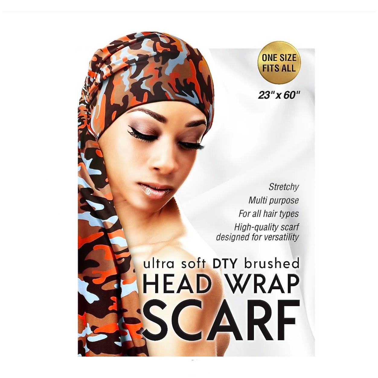 Qfitt ULTRA SOFT DTY BRUSHED HEAD WRAP SCARF-CMO ORANGE