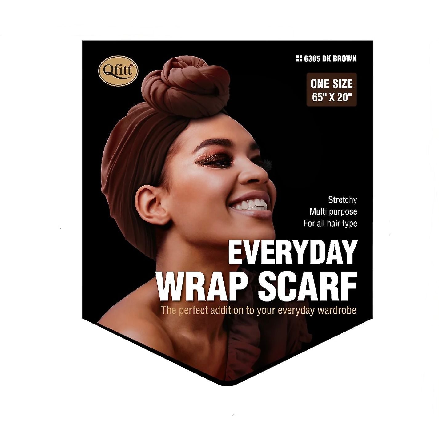 Qfitt EVERYDAY WRAP SCARF-DARK BROWN