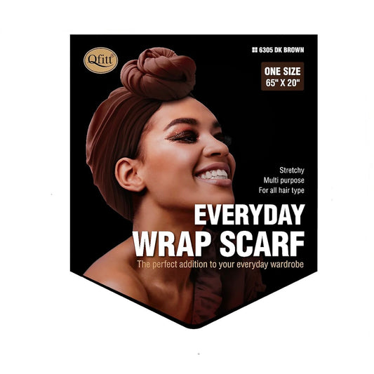 Qfitt EVERYDAY WRAP SCARF-DARK BROWN