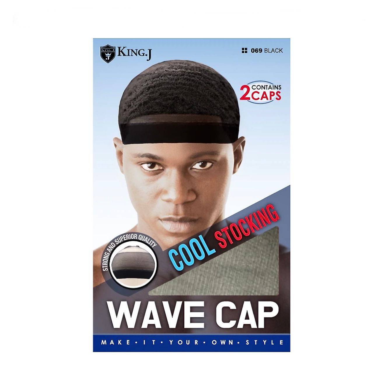 KING.J COOL STOCKING WAVE CAP - BLACK