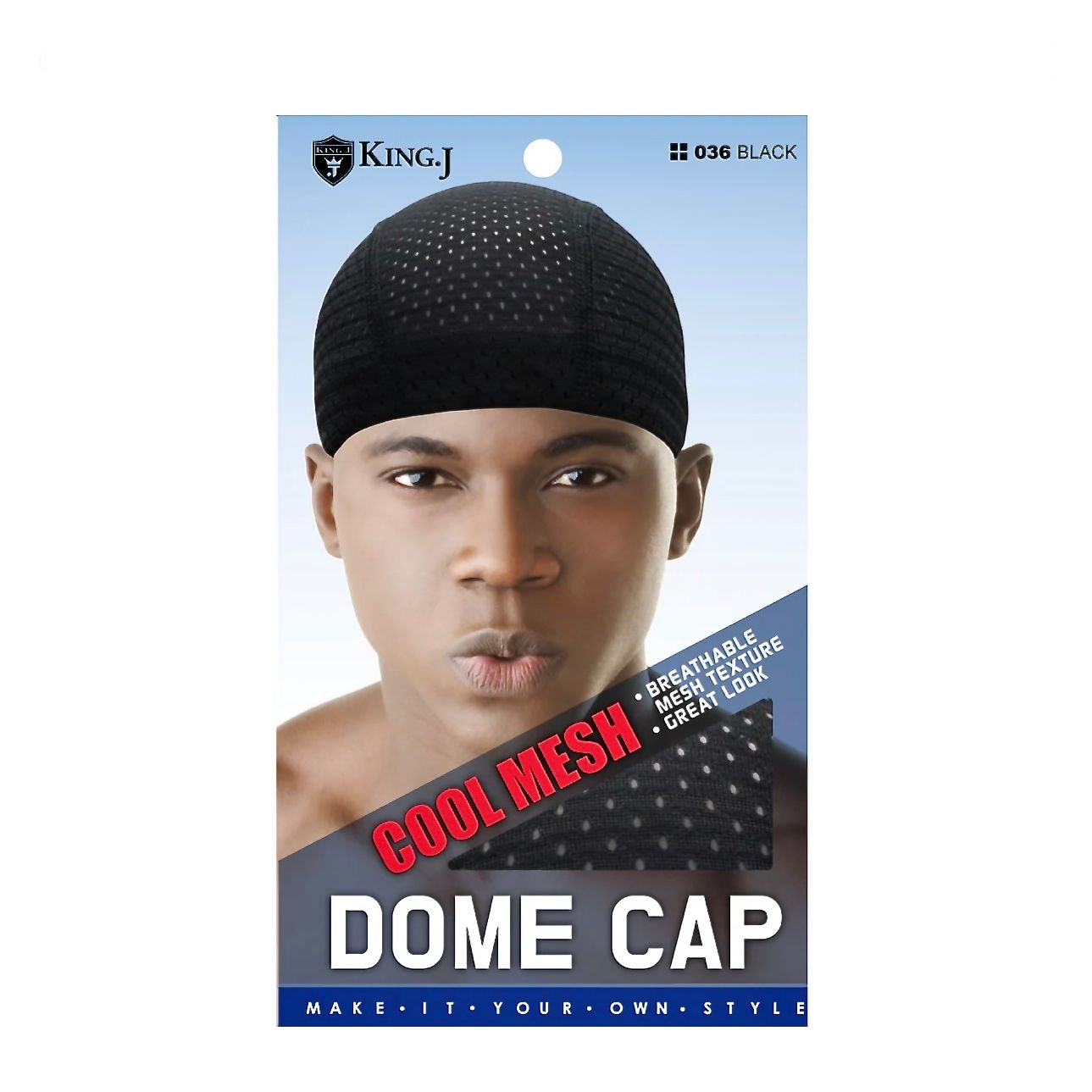 KING.J SPANDEX COOL MESH DOME CAP -BLACK