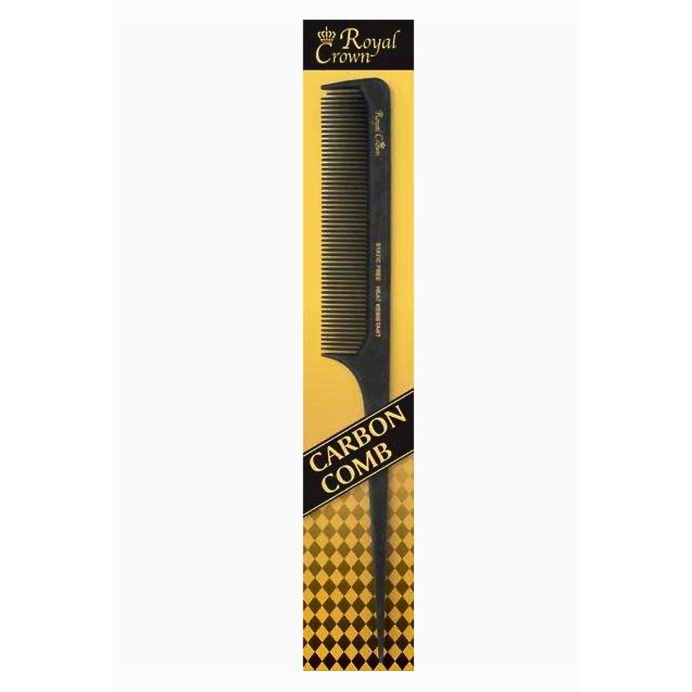 Annie Royal Crown Series Carbon Pro Rat Tail Comb 8 1/2 Inch