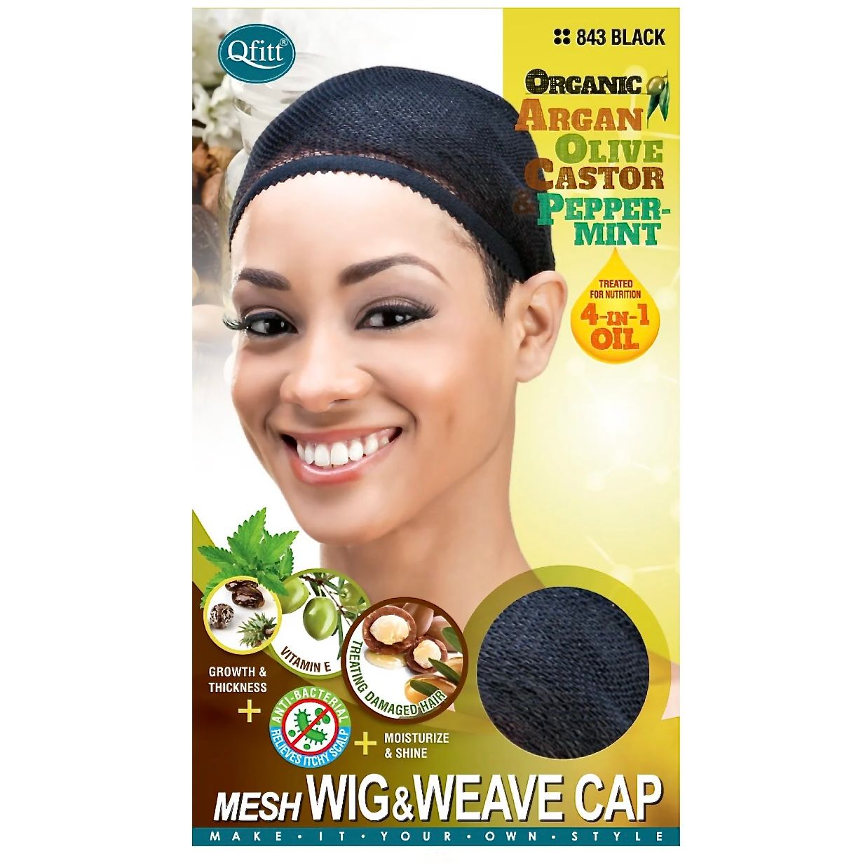 Qfitt ORGANIC MESH WIG & WEAVE CAP-Black