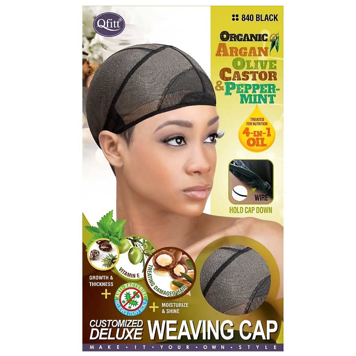 Qfitt DELUXE ORGANIC CUSTOM WEAVING CAP-Black