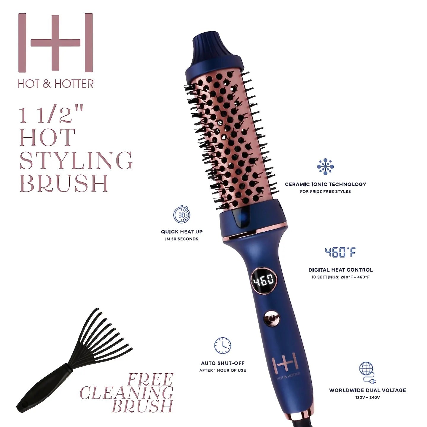 Hot & Hotter Tourmaline Ceramic Digital Hot Styling Brush