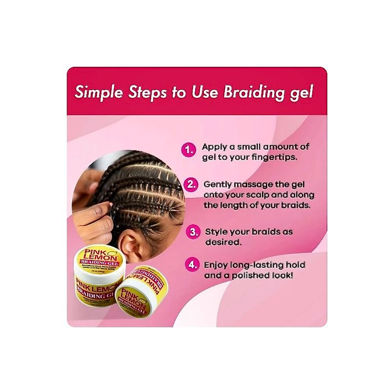 Pink Lemon Braiding Gel 10 Oz