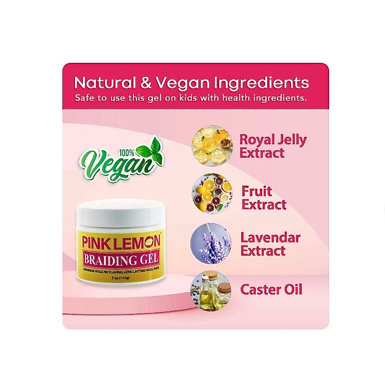 Pink Lemon Braiding Gel 10 Oz