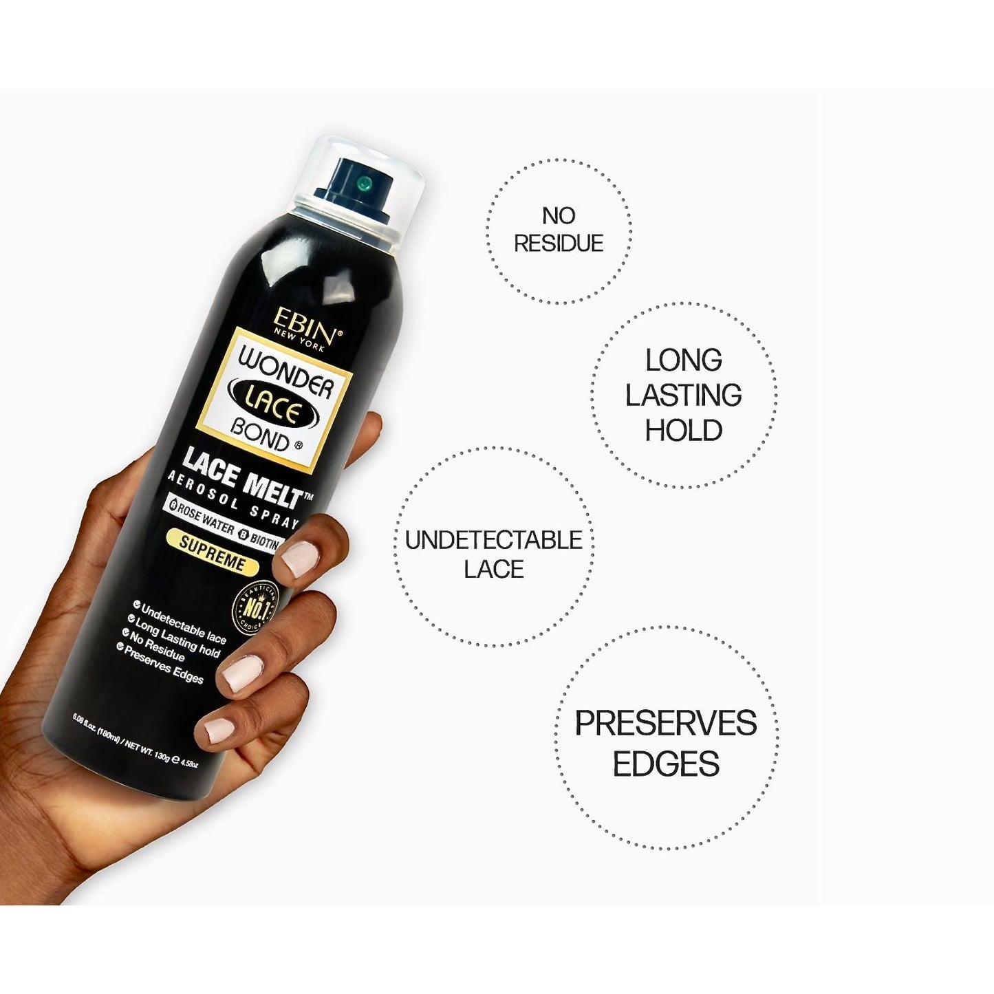 EBIN Wonder Lace Bond Lace Melt Aerosol Spray- Rosewater 6.08 oz