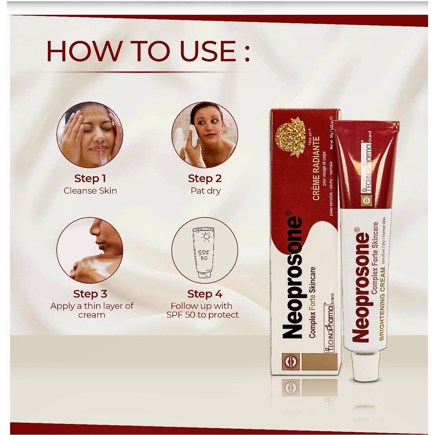Neoprosone Brightening Cream - Dark Spot Remover - 50ml / 1.76 oz