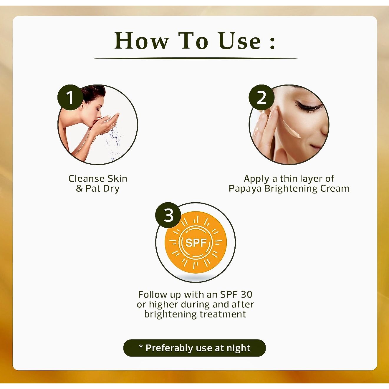 Organic Extract of Papaya Brightening Cream Tube - 50g / 1.76 OZ