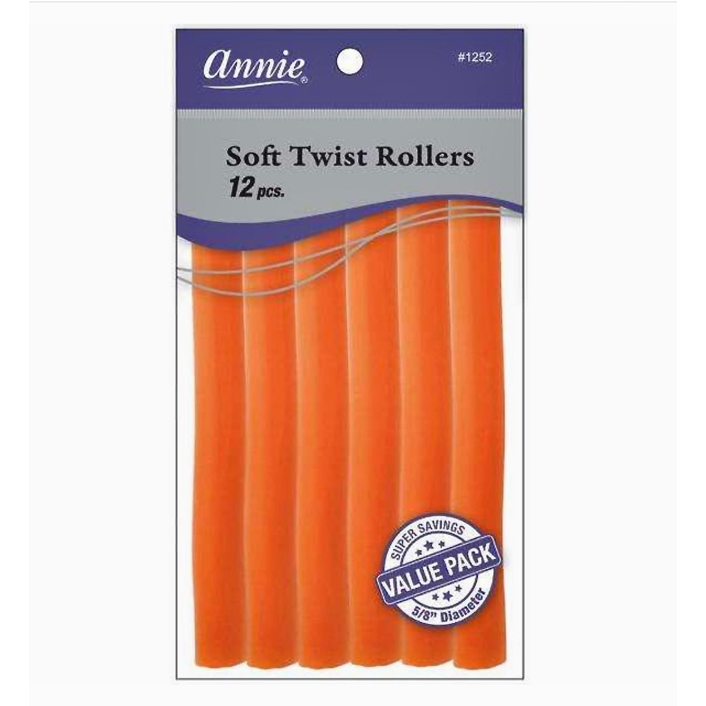 Annie Soft Twist Rollers 5/8" Orange Value Pack (12pcs)