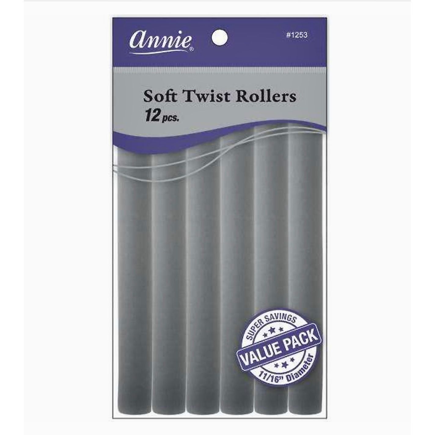 Annie Soft Twist Rollers 11/16" Gray Value Pack (12pcs)