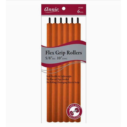 Annie Flex Grip Rollers 5/8in Dia 10in Long 6Ct Orange