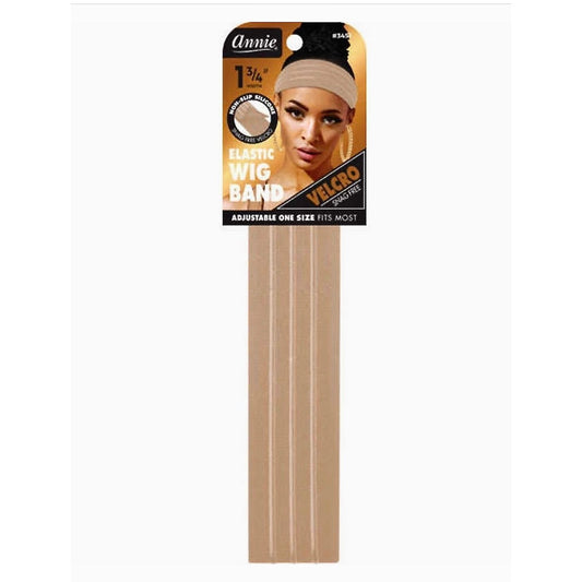 Annie Velcro Wig Band 4.5cm Silicone Grip Light Brown