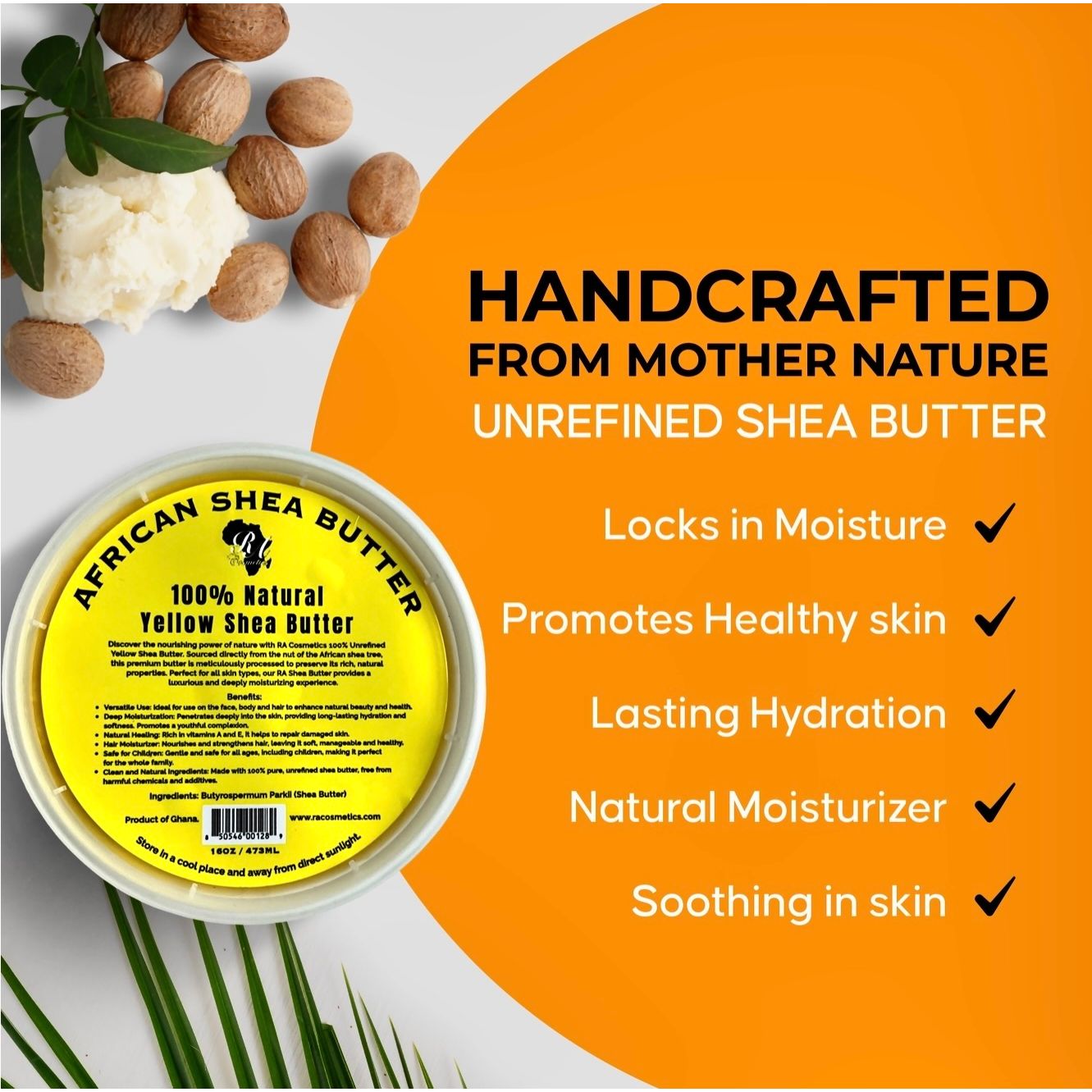 100% African Shea Butter Yellow 16 oz |