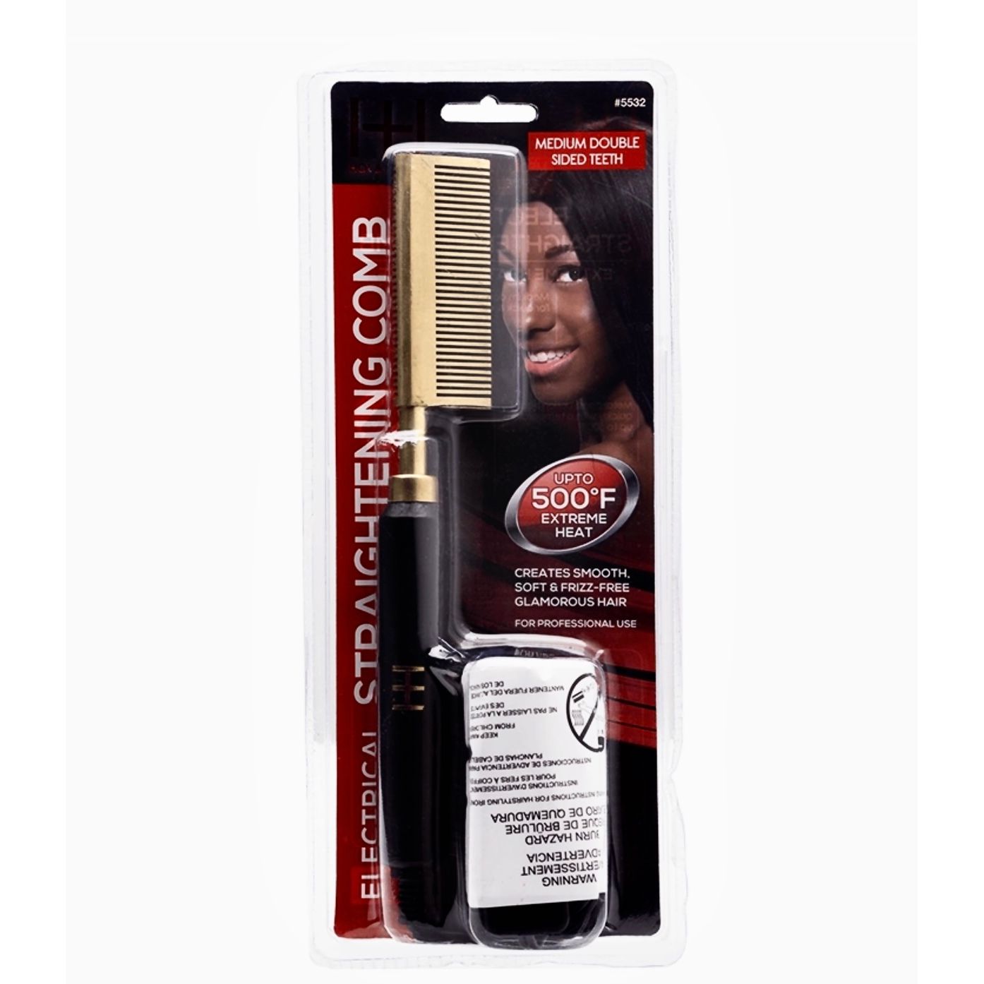 Hot & Hotter Electric Straightening Comb Medium Double Sided