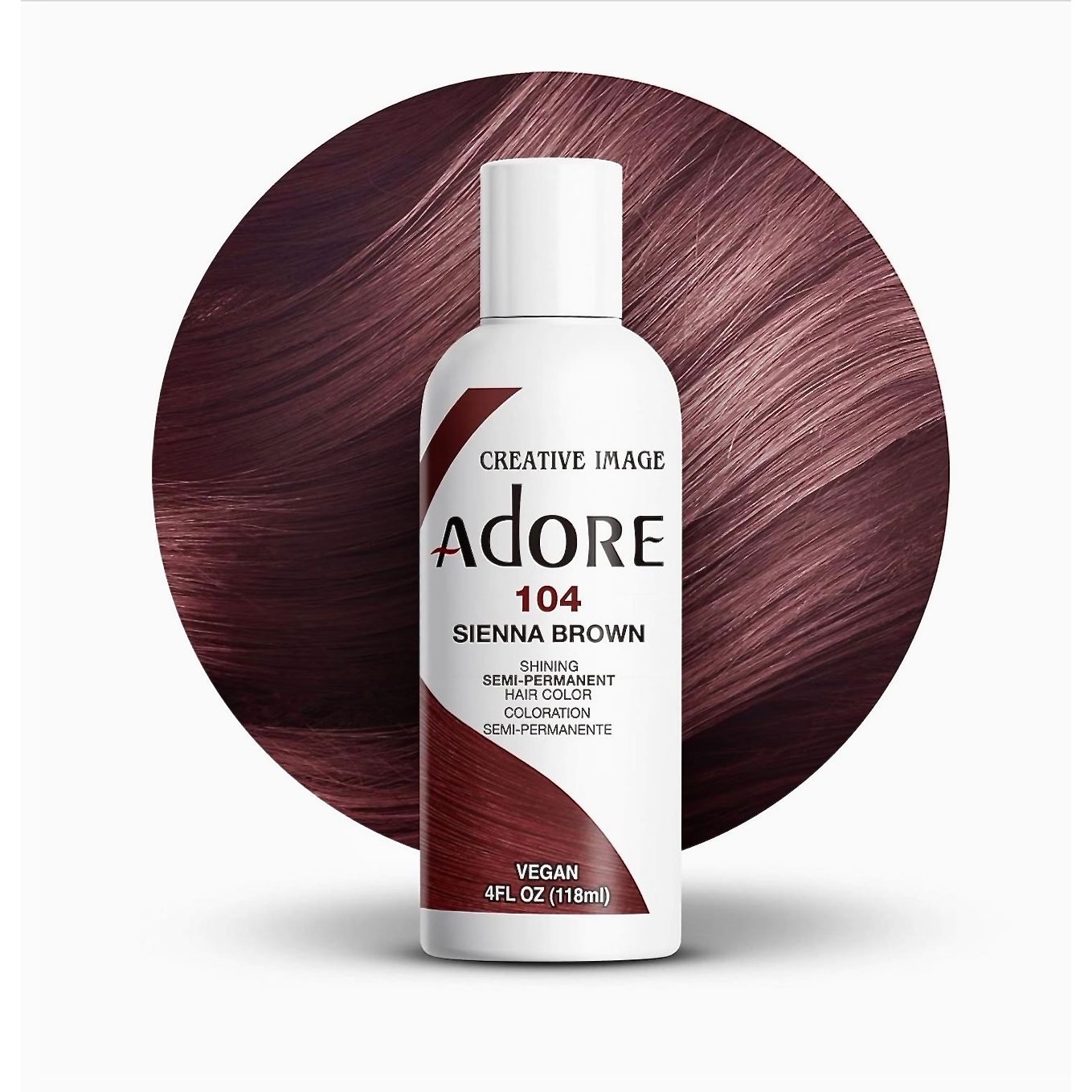 Adore Semi Permanent Hair Color 104 Sienna Brown