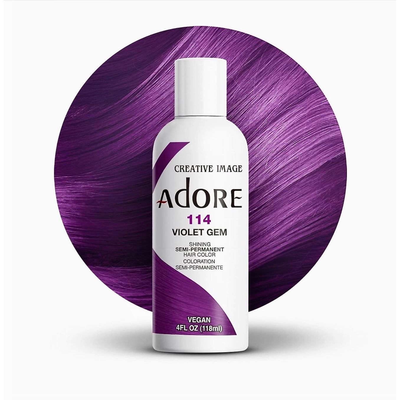 Adore Semi Permanent Hair Color 114 Violet Gem