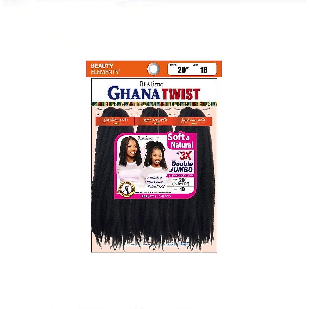 REALISTIC 3X GHANA DOUBLE JUMBO 20" -T1B/30