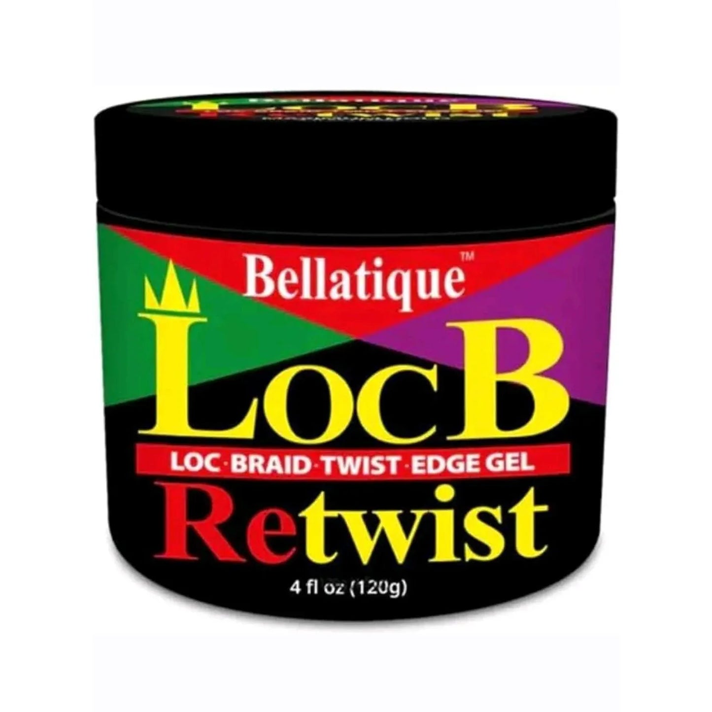 Bellatique Loc B Retwist Loc, Braid, Twist & Edge Gel Maximum Hold - 4oz