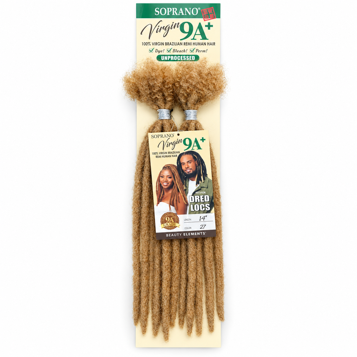 SOPRANO VIRGIN 9A REMI DRED LOCS 14" (PRE-COLORED) -27