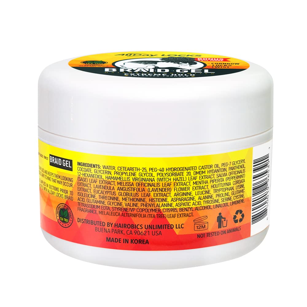 AllDay Locks Braid Gel Extreme Hold 10 oz