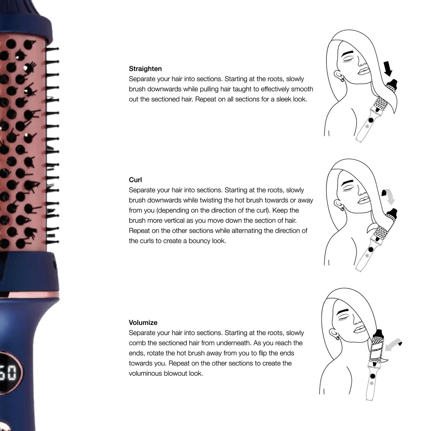 Hot & Hotter Tourmaline Ceramic Digital Hot Styling Brush