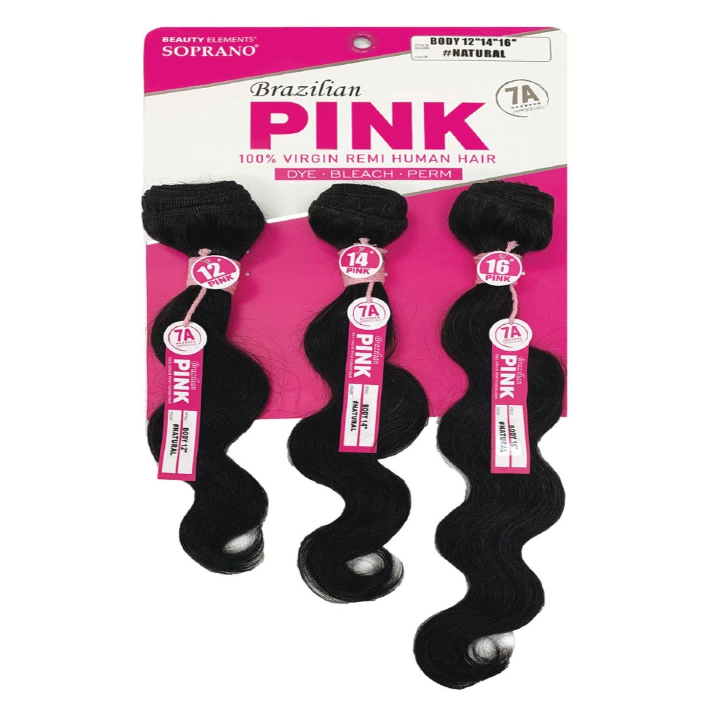 SOPRANO HH BRAZILIAN PINK "BODY 16"/18"/20"(3PCS) -NATURAL